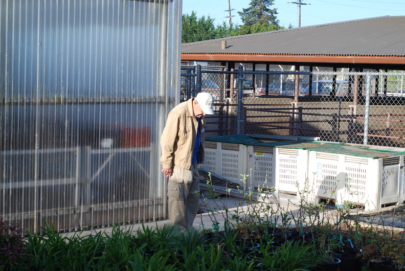 Dick Watts Inspecting Greenhouse.JPG